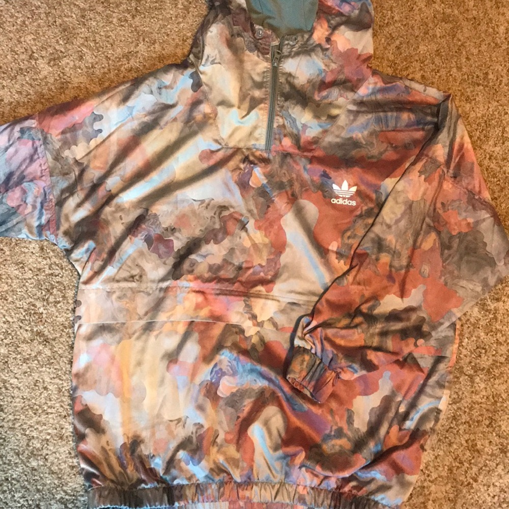 Adidas pullover jacket. Marble pattern. Worn once.